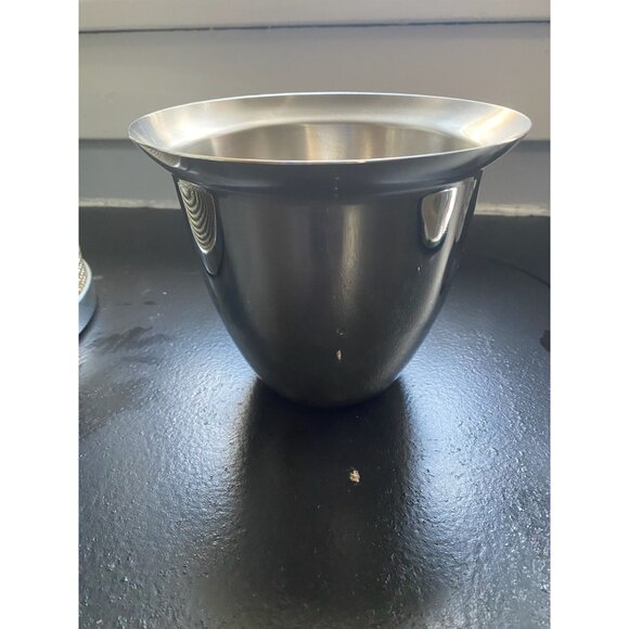 Mid-Century Hollywood Regency Gold Beaded Ice Bucket with Chrome Liner, Japan - Picture 4 of 11